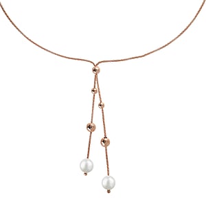 EraOra Halskette Silber 925 Synthetische Perle PVD Beschichtung (goldfarbig)