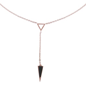 Collier Acier inoxydable Revtement PVD (couleur or) Revtement PVD noir Triangle