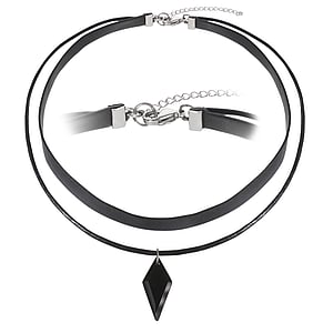 Choker Stainless Steel Leather Acrylic glass