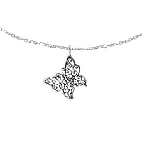 Kinder Halskette aus Silber 925. Breite:14mm. Lnge:45cm.  Schmetterling Sommervogel