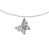 En Argent 925. Largeur:14mm. Longueur:45cm.  Papillon