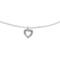 Out of Silver 925 with Crystal. Width:6mm. Length:36/39cm. Adjustable length.  Heart Love