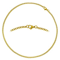 Halskette aus Edelstahl mit PVD Beschichtung (goldfarbig). Querschnitt :3,2mm. Min. Quer-Durchmesser:1,9mm. Min. Lngs-Durchmesser:4,0mm.