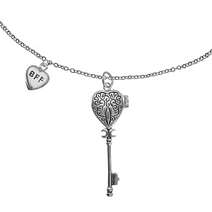Necklace Stainless Steel Black PVD-coating Heart Love Key Letter Character Number