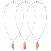 Kinder Halskette aus Edelstahl mit Email. Breite:31mm. Lnge:45-49,5cm. Lnge verstellbar.  Herz Liebe