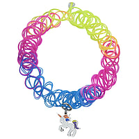 Out of PVC and Stainless Steel with Enamel. Width:15mm. Length:15-30cm. Elastic.  Unicorn