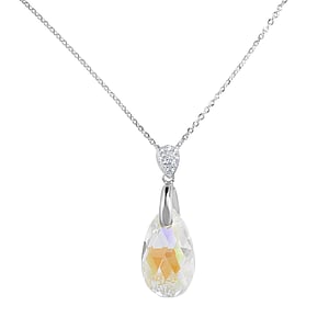 Necklace Silver 925 Crystal Drop drop-shape waterdrop