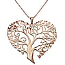 Pendentif de chaîne Acier inoxydable Revêtement PVD (couleur or) Coeur C?ur Amour Arbre arbre_de_vie