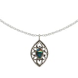 Halskette Silber 925 Synthetische Perle Epoxiharz Blume