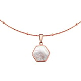 Collier Acier inoxydable Revtement PVD (couleur or) Nacre