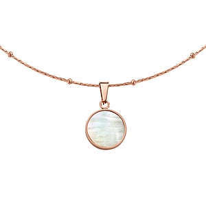 Necklace Stainless Steel PVD-coating (gold color) Mother of Pearl