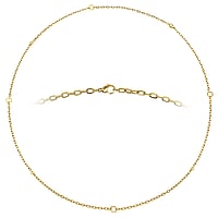 Necklace out of Stainless Steel with Crystal and PVD-coating (gold color). Length:108cm.