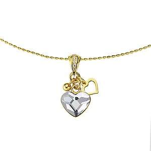 Halskette Silber 925 Gold-Beschichtung (vergoldet) Premium Kristall Herz Liebe
