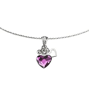 Crystal silver necklace Silver 925 Premium crystal Heart Love