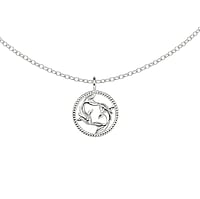 Halskette aus Silber 925. Durchmesser:13mm. Lnge:45cm.  Sternzeichen Horoskop