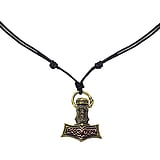 Necklace Leather Brass Om Aum God