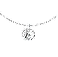 Necklace out of Silver 925. Diameter:12mm. Length:45cm.  Star sign Horoscope