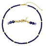 Stenen ketting Staal PVD laag (goudkleurig) Lapis lazuli