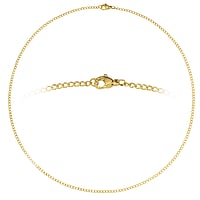 Halskette aus Edelstahl mit PVD Beschichtung (goldfarbig). Breite:2,3mm. Min. Quer-Durchmesser:1,6mm. Min. Längs-Durchmesser:3,8mm. Glänzend.