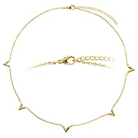 Halskette aus Edelstahl mit PVD Beschichtung (goldfarbig). Länge:39-44cm. Länge verstellbar. Glänzend.  Dreieck Buchstabe Zahl Ziffer