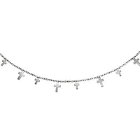 Collier en Acier inoxydable. Longueur:38,5-45,5cm. Longueur ajustable.  Croix