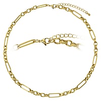 Halskette aus Edelstahl mit PVD Beschichtung (goldfarbig). Breite:6,5mm. Lnge:45,5-50-5cm. Lnge verstellbar. Glnzend.
