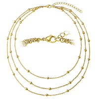 Halskette aus Edelstahl mit PVD Beschichtung (goldfarbig). Länge:40-46cm. Länge verstellbar.