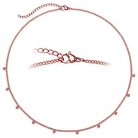 Halskette aus Edelstahl mit PVD Beschichtung (goldfarbig). Durchmesser:3mm. Länge:38-42,5cm. Länge verstellbar.