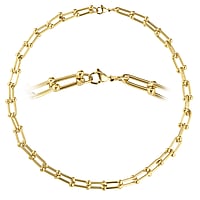 Halskette aus Edelstahl mit PVD Beschichtung (goldfarbig). Breite:9mm. Glnzend.