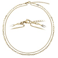 Halskette aus Edelstahl mit PVD Beschichtung (goldfarbig). Breite:4mm. Länge:45-50cm. Länge verstellbar. Glänzend.