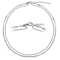 Halskette aus Edelstahl. Breite:4mm. Länge:45-50cm. Länge verstellbar. Glänzend.