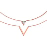 Pendentif de chaîne Acier inoxydable Revêtement PVD (couleur or) Zircon Triangle