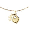 Halskette Edelstahl PVD Beschichtung (goldfarbig) Krone Herz Liebe