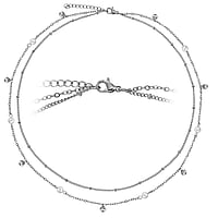 Collana in Acciaio inox con Perla sintetica. Lunghezza:38-41cm. Lunghezza variabile. brillante.