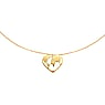 Collier Acier inoxydable Revtement PVD (couleur or) Coeur Amour Monde Terre