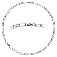 Necklace out of Stainless Steel. Width:6mm. Minimal transverse diameter:5mm. Minimal longitudinal diameter:6mm. Shiny.