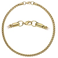 Halskette aus Edelstahl mit PVD Beschichtung (goldfarbig). Lnge:45cm. Breite:6mm. Min. Quer-Durchmesser:7mm. Min. Lngs-Durchmesser:11,2mm. Glnzend.