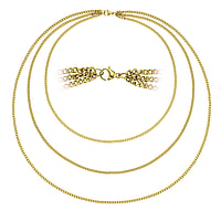 Halskette aus Edelstahl mit PVD Beschichtung (goldfarbig). Querschnitt :2,8mm. Lnge:40/50/60cm. Glnzend.