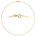 Gold-plated silver necklace Cross-section:1,3mm. Minimal transverse diameter:1,3mm. Minimal longitudinal diameter:2,8mm. Shiny.