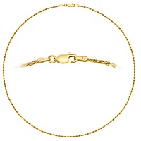 Gold-plated silver necklace Cross-section:1,8mm. Minimal transverse diameter:1,8mm. Minimal longitudinal diameter:2,5mm. Shiny.