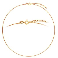 Silber Halskette mit Gold-Beschichtung (vergoldet). Lnge:45-50cm. Querschnitt :1,1mm. Min. Quer-Durchmesser:1,1mm. Min. Lngs-Durchmesser:2,8mm. Lnge verstellbar. Glnzend.