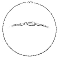 Silver necklace Cross-section:2,8mm. Minimal transverse diameter:2,7mm. Minimal longitudinal diameter:3mm. Shiny.