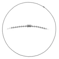 Halskette aus Edelstahl. Querschnitt :2mm. Min. Quer-Durchmesser:2mm. Min. Längs-Durchmesser:2mm.