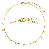 Choker in Acciaio inox con Rivestimento PVD (colore oro). Lunghezza:31-39cm. Lunghezza variabile. brillante.  Farfalla