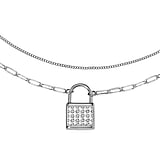 Necklace Stainless Steel Crystal Lock