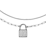 Collier Acier inoxydable Cristal Serrure