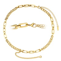 Halskette aus Edelstahl mit PVD Beschichtung (goldfarbig). Lnge:38-45cm. Breite:6,3mm. Min. Quer-Durchmesser:6,3mm. Min. Lngs-Durchmesser:6,3mm. Lnge verstellbar. Glnzend.