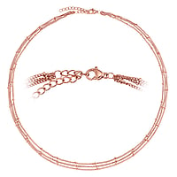Halskette aus Edelstahl mit PVD Beschichtung (goldfarbig). Lnge:45-50cm. Breite:ca,5mm. Min. Quer-Durchmesser:4mm. Min. Lngs-Durchmesser:4mm. Lnge verstellbar. Glnzend.