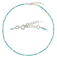 Choker out of Silver 925 with Amazonite. Length:34-39cm. Width:2,5mm. Adjustable length.