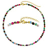 Gemstone necklace Stainless Steel PVD-coating (gold color) Agate Jade